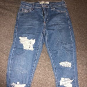 Topshop MOTO Leigh Rip Jeans